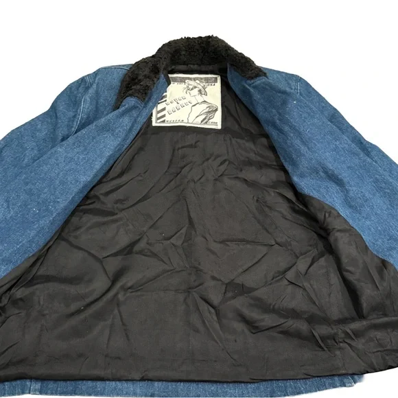 Oscar de la Renta Vintage Denim Jacket w Shearling Collar - Picture 3 of 8